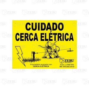 PLACA CUIDADO CERCA ELETRICA ZEBU (10UN)